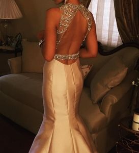 Jovani Ivory Gown with Open Back